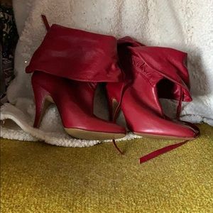 Rad red leather pirate booties